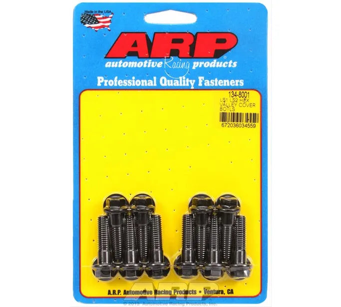 ARP LS Hex Head Valley Cover Bolt Set - Black