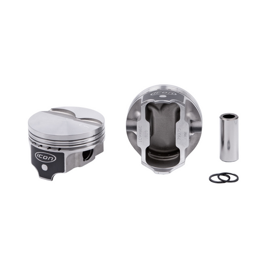 ICON Forged Piston Set - 4032 Alloy, 3.898 Bore, 3.622" Stroke, .927" Pin, 10.3;1 w/ 64.5cc Heads - For 6.125" Rods